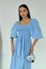 Дизайнерська літня сукня з льону блакитного кольору, 50-52