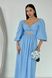 Дизайнерська літня сукня з льону блакитного кольору, 50-52