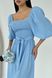 Дизайнерское летнее платье из льна голубого цвета, 50-52