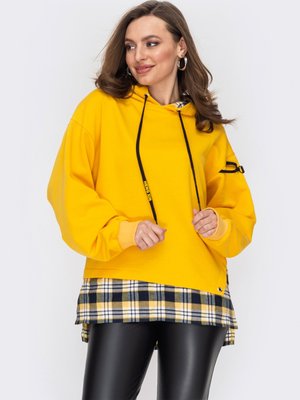 Жіночий худорлявий з подовженою спинкою і капюшоном жовтий - фото