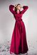 Элегантное вечернее платье в пол из шелка бордовое, L(48)