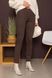 Вовняні жіночі брюки з гумкою на талії коричневі, 52