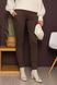 Шерстяные женские брюки с резинкой на талии коричневые, 52