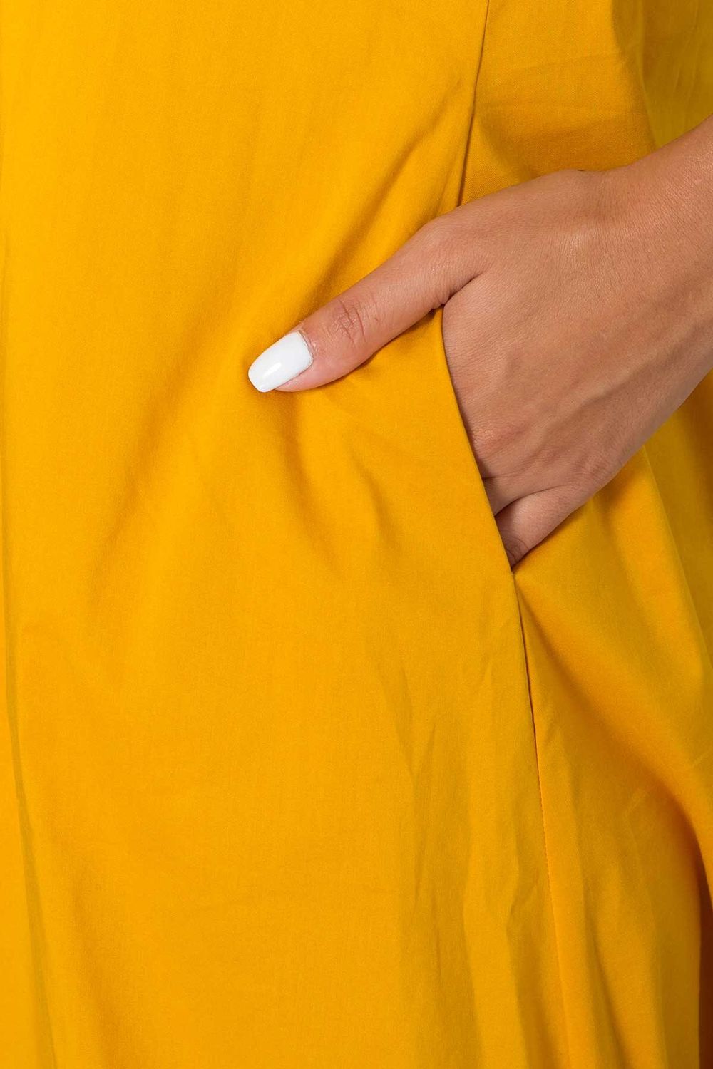 Довге бавовняне плаття оверсайз жовте - фото