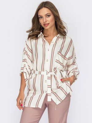 Стильна блузка в смужку - фото