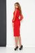 Нарядное облегающее платье футляр с разрезом красное, XL(50)