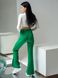 Жіночі брюки кльош з високою талією зелені, XS(42)