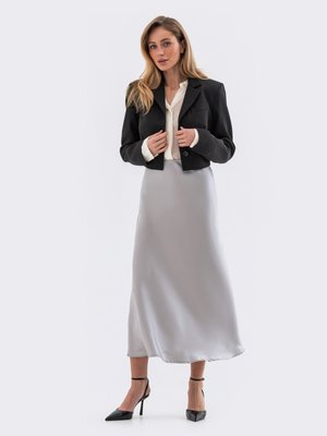 Красивая юбка-полусолнце из сатин-шелка - фото