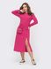 Повседневное платье из фактурного трикотажа розовое, S(44)