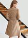 Вельветова сукня-трапеція з фігурним вирізом бежева, S(44)