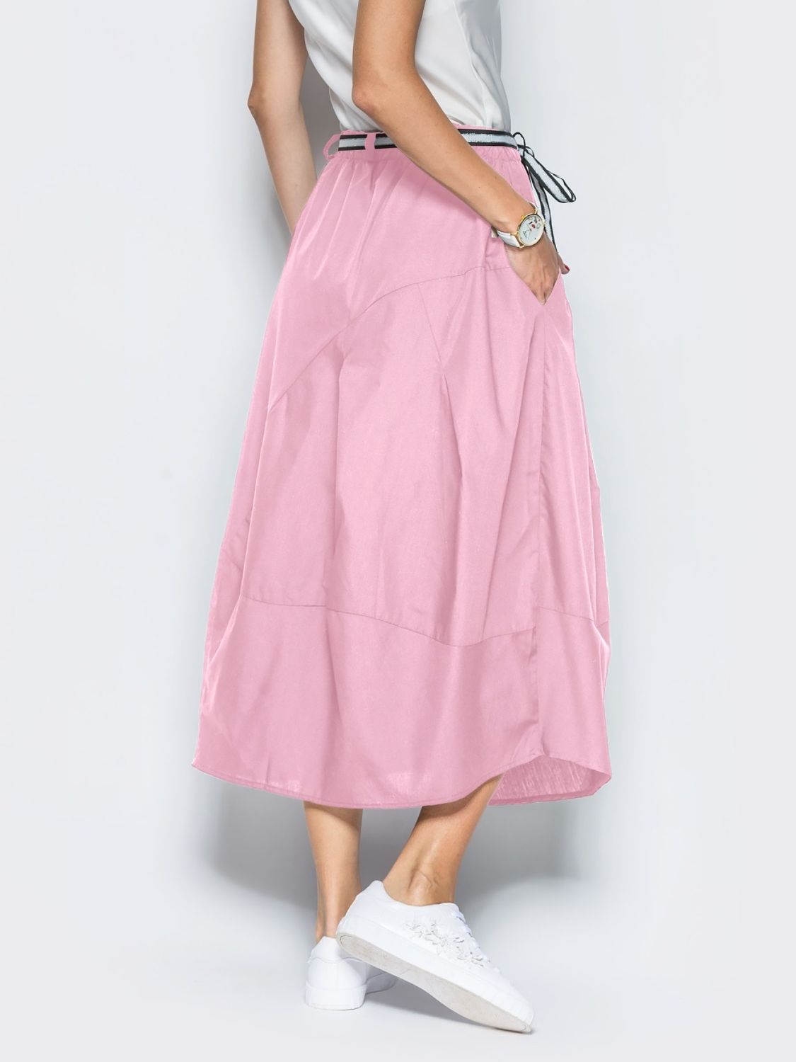 Літня спідниця максі рожевого кольору - фото