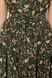 Літнє плаття міді з квітковим принтом кольору хакі, S(44)