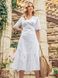 Приталена сукня-міді з прошви білого кольору, XL(50)