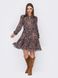Шифонова сукня коричневого кольору з широким воланом, XL(50)