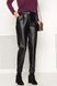 Женские кожаные штаны с отворотами черные, XL(50)