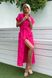 Довга лляна сукня сорочка рожевого кольору, S(44)