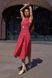 Елегантне літнє плаття з запахом в горошок червоне, XL(50)