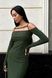 Трикотажне плаття з відкритими плечима кольору хакі, XL(50)