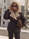 Зимова стьобана куртка з капюшоном, чорна, S(44)