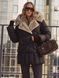 Зимова стьобана куртка з капюшоном, чорна, S(44)