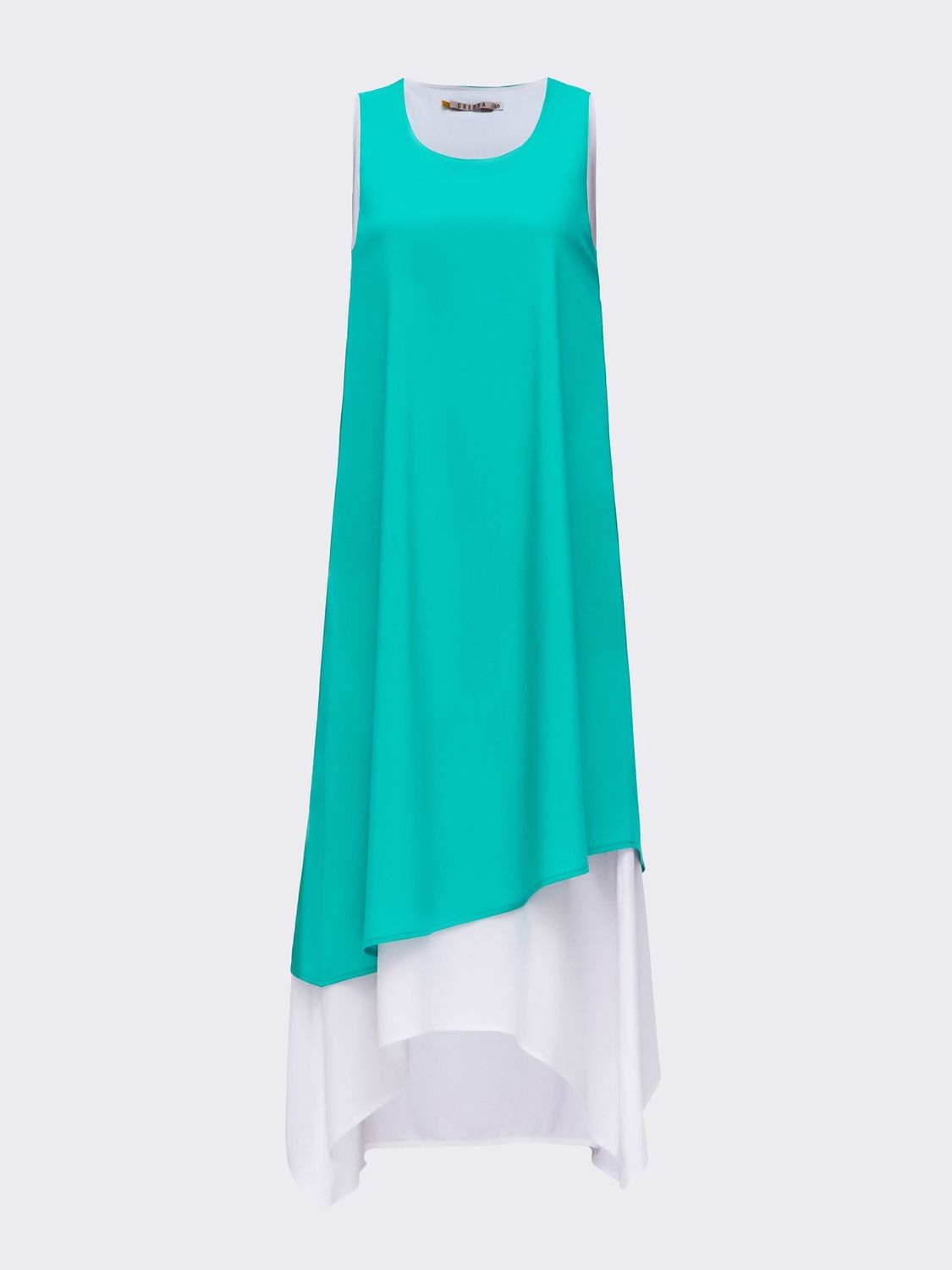 Двошарова сукня-трапеція з бавовни - фото