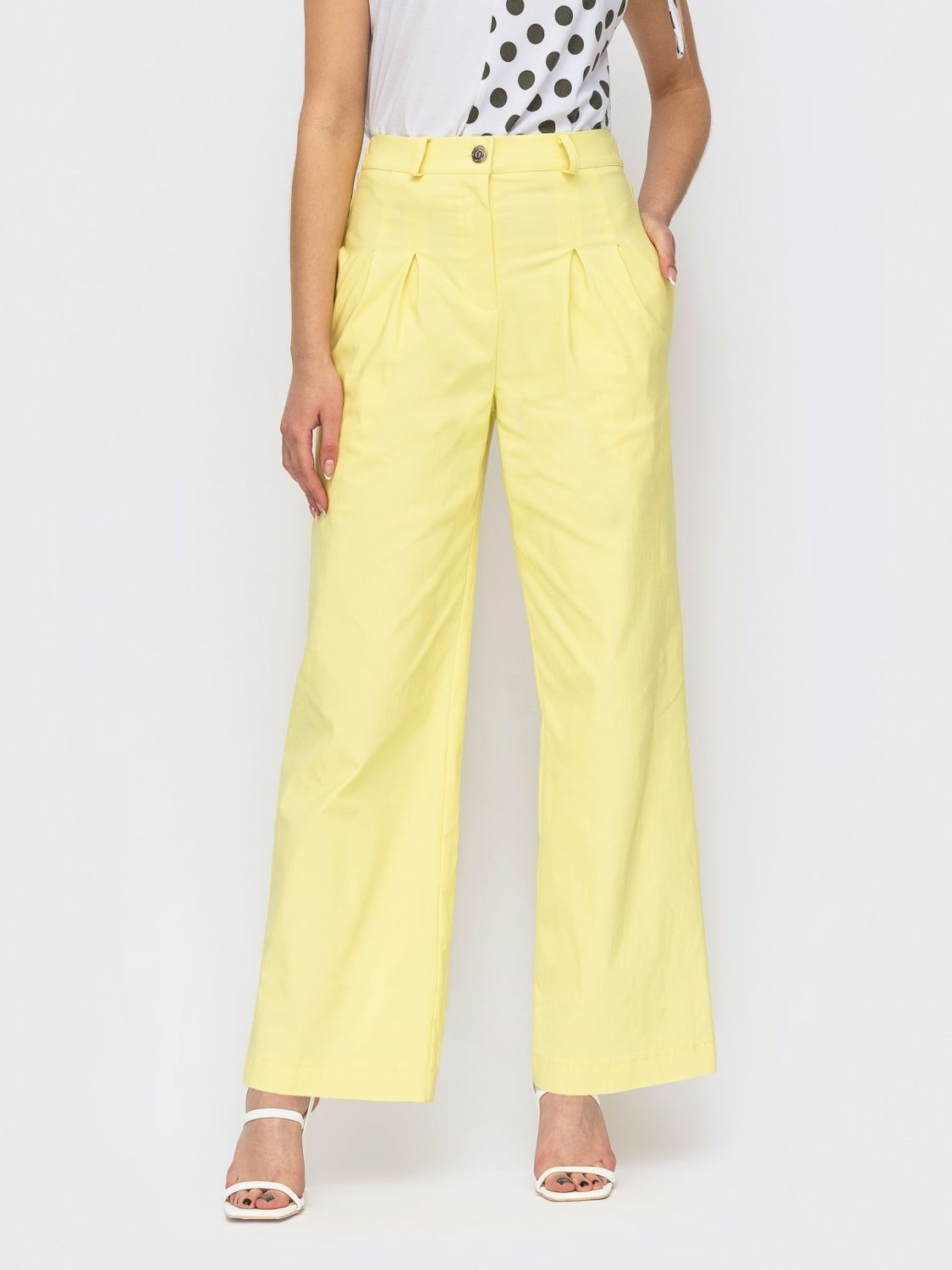 Літні брюки із завищеною талією - фото