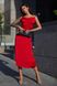 Элегантное шелковое платье комбинация красное, L(48)