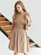 Вельветова сукня-трапеція з фігурним вирізом бежева, XL(50)