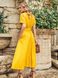 Літнє розкльошене плаття з льону жовтого кольору, 52
