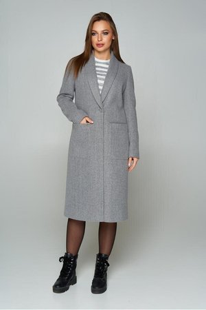 Класичне кашемірове пальто сірого кольору - фото