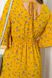 Шифонове літнє плаття в високою талією жовте, XL(50)