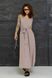 Легке літнє плаття кольору капучіно з розрізом, L(48)