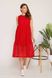 Літнє гипюрове плаття міді з високою талією червоне, 52
