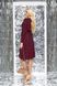 Красивое расклешенное платье-миди бордовое, S(44)