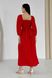 Дизайнерська літня сукня з льону червоного кольору, 50-52
