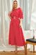 Довге літнє плаття в горошок червоне, XL(50)