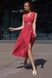 Елегантне літнє плаття з запахом в горошок червоне, M(46)