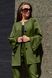 Жіночий брючний костюм двійка кольору хакі, XL(50)