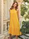 Літнє плаття трапеція з льону жовтого кольору, XL(50)