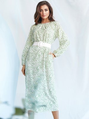 Весняна сукня максі прямого крою з принтом - фото