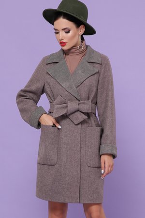 Стильное женское пальто шерстяное осеннее - фото