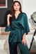 Жіноча шовкова піжама зеленого кольору, L(48)