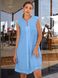 Летнее платье трапеция из прошвы голубого цвета, XL(50)