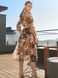 Шифонова сукня зі спідницею-кльош бежевого кольору, XL(50)