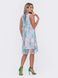 Летнее шифоновое платье трапеция голубого цвета, XL(50)