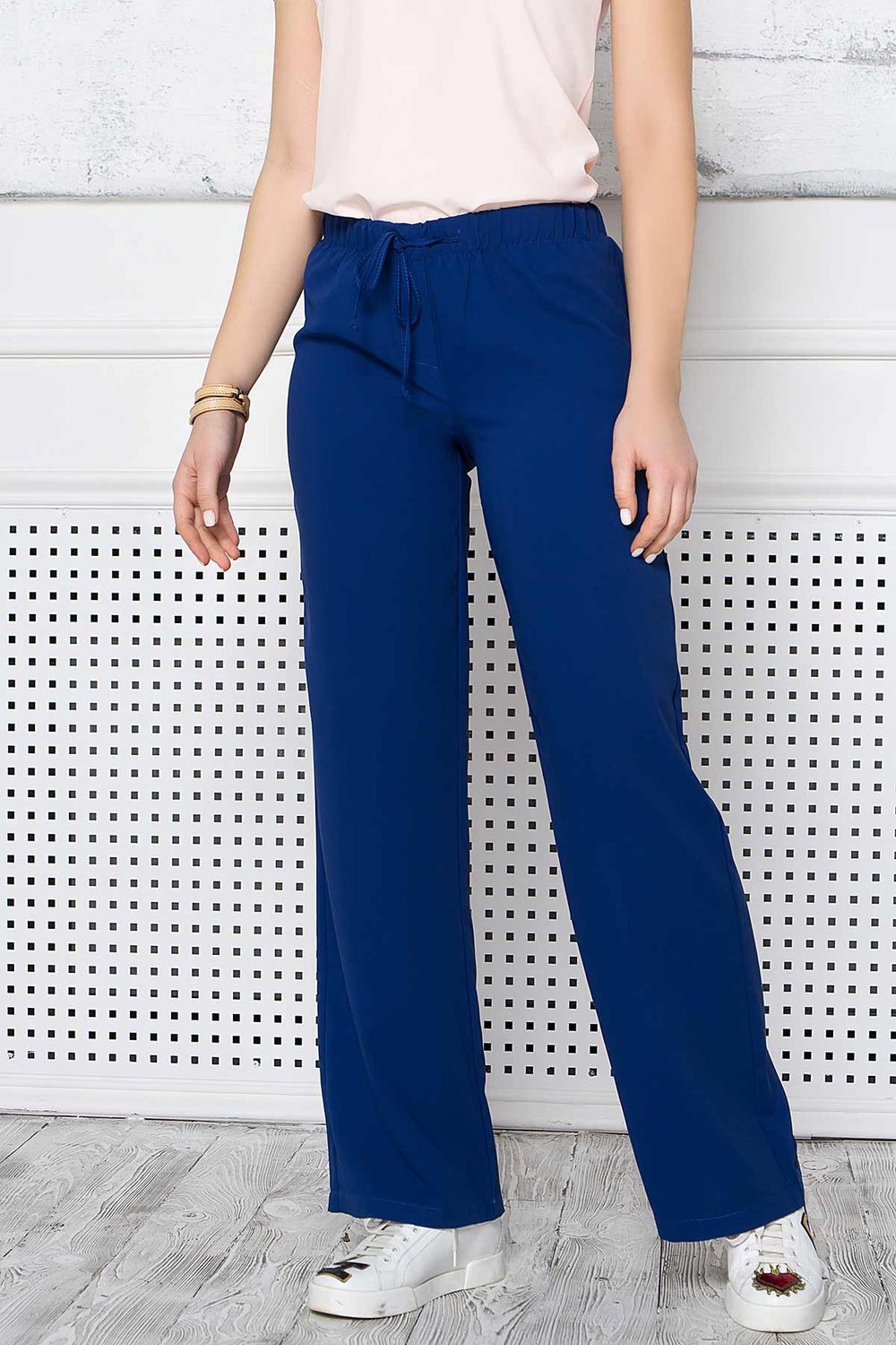 Жіночі брюки палаццо сині - фото