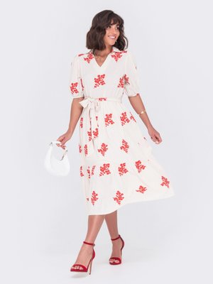 Гарне літнє плаття кльош з бавовни - фото