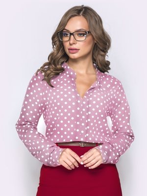 Повсякденна блузка прямого крою в горошок - фото