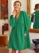Летнее льняное платье оверсайз зеленого цвета, S(44)