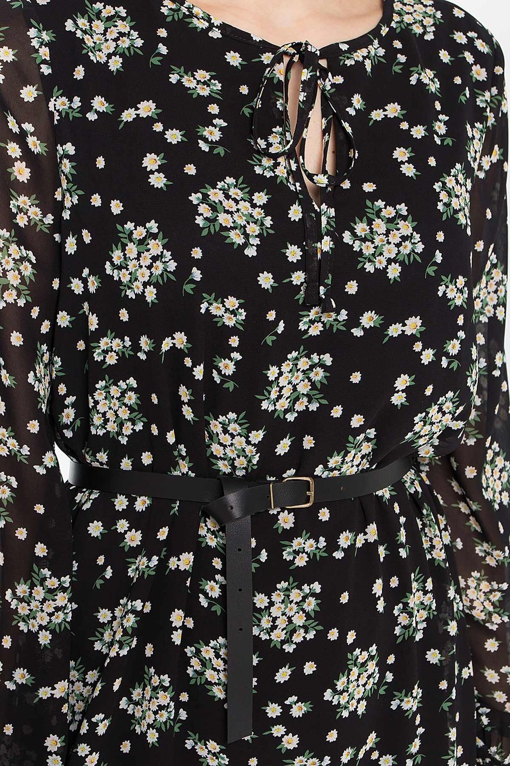Елегантне шифонове плаття з квітковим принтом - фото
